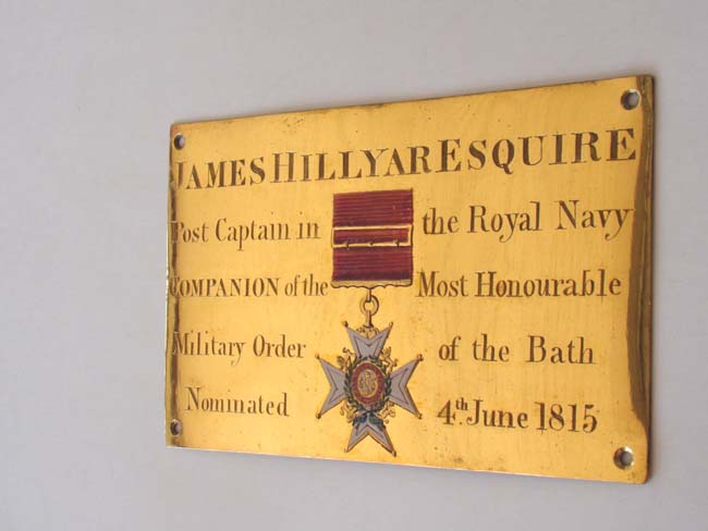 An Historic English Westminster Abbey Stall Plate of Admiral Sir James Hillyar, Knight Commander of the Order of the Bath, June 4, 1815. — image 2